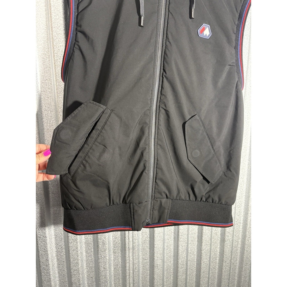 Marwin Sports Men Vest Large L Black Full Zip Hooded Sleeveless Gilet Pockets - Picture 3 of 11